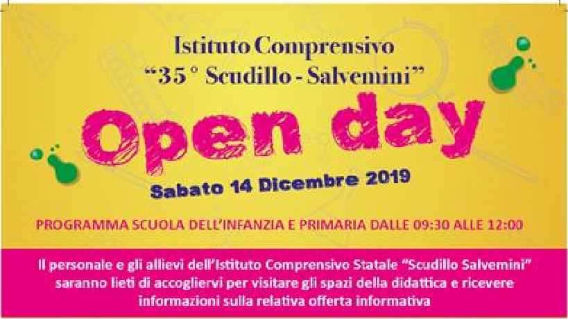 OPEN DAY SCUOLA PRIMARIA ED INFANZIA SCUDILLO